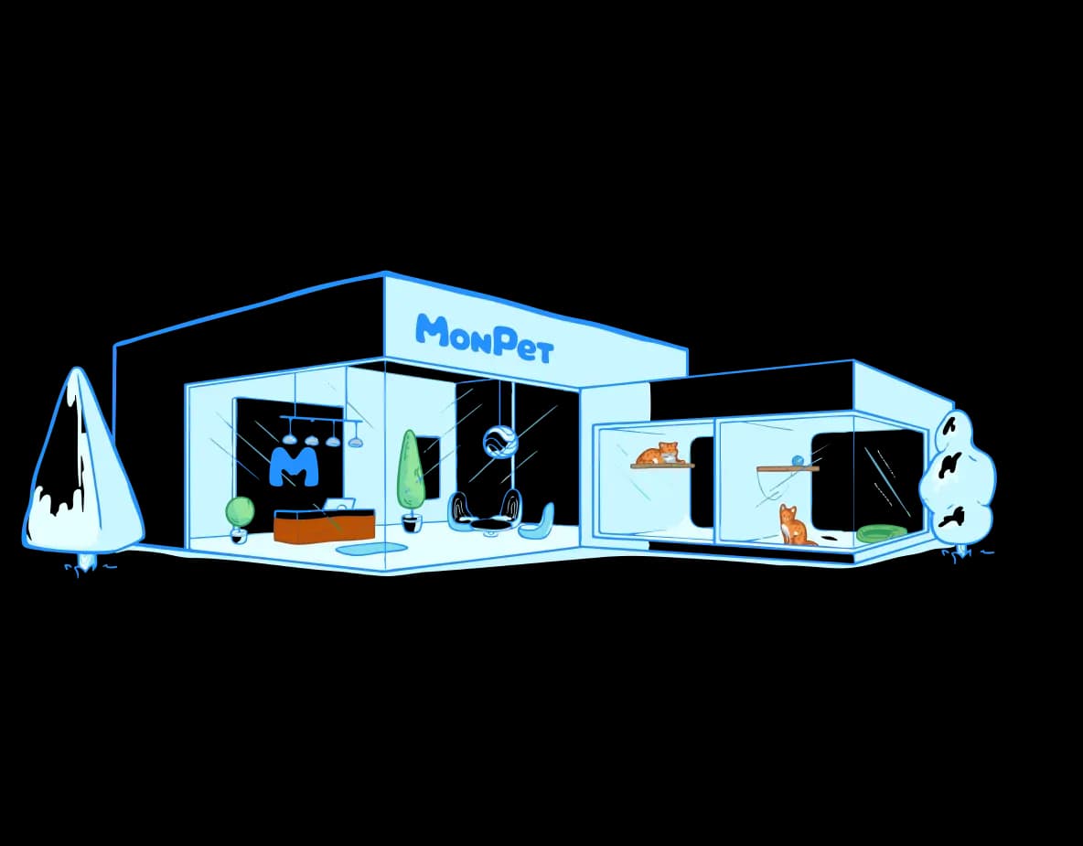 MonPet Pet Hotel Service Logo — AI-powered platform for hotels with live streaming and interactive care
