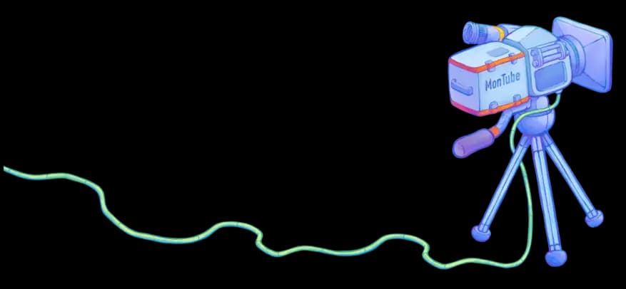 Vintage camera floating in space scene