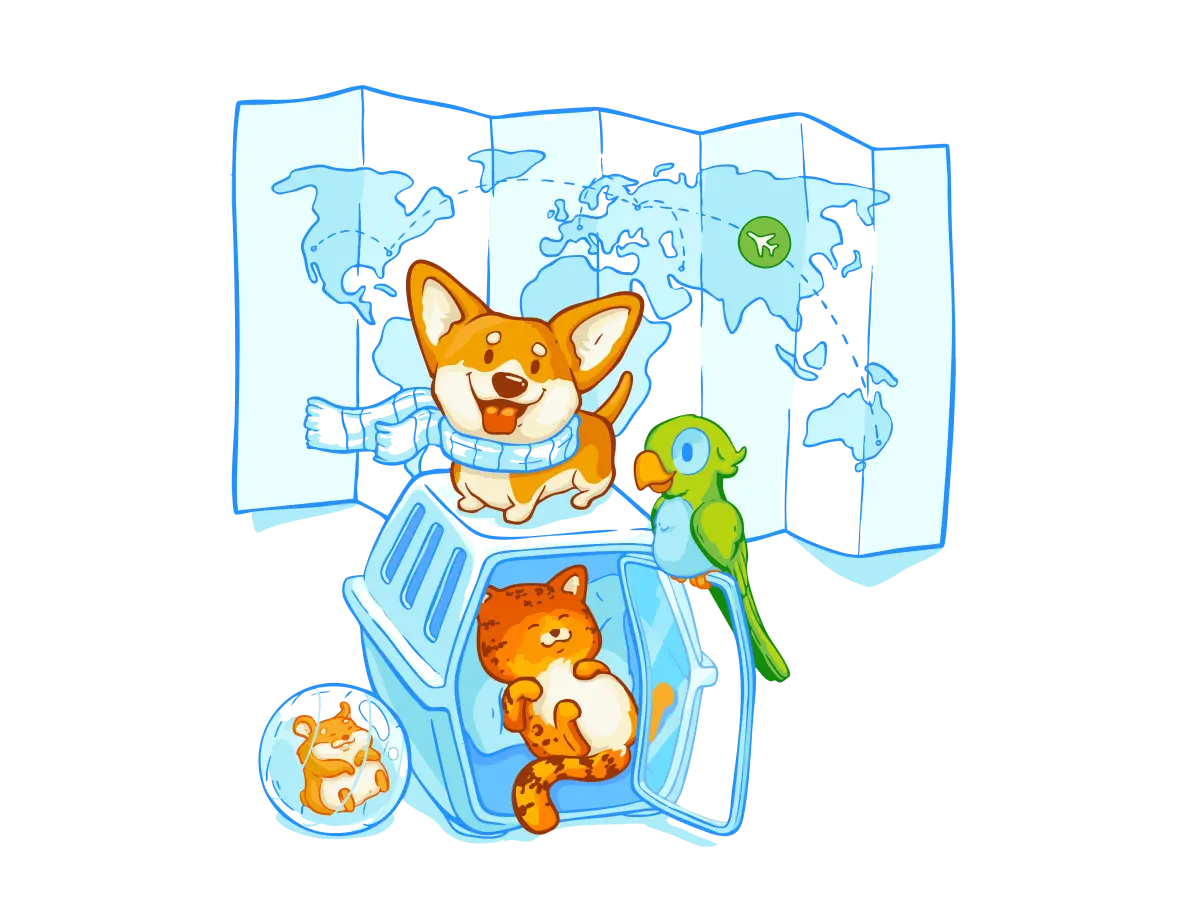 PetWay — international pet transfer service with travel preparation, geolocation, and pet taxi