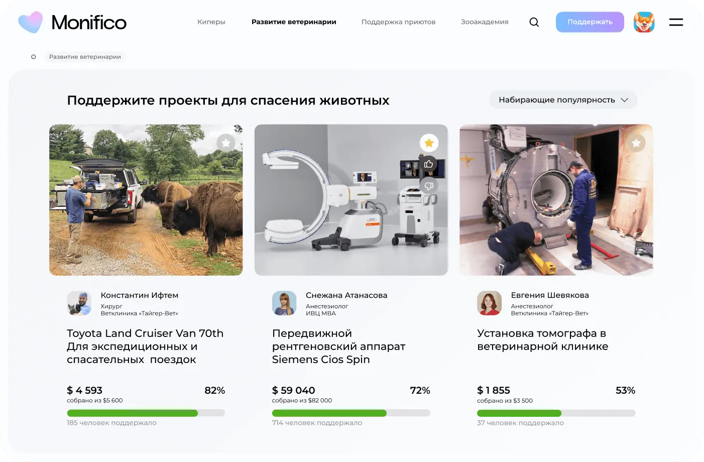 Поддержка важных инициатив